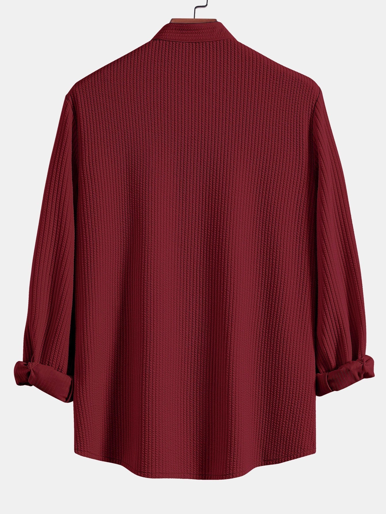 CAMICIA A MANICHE LUNGHE MUSCLE FIT A COSTE CON COLLO ALLA COREANA