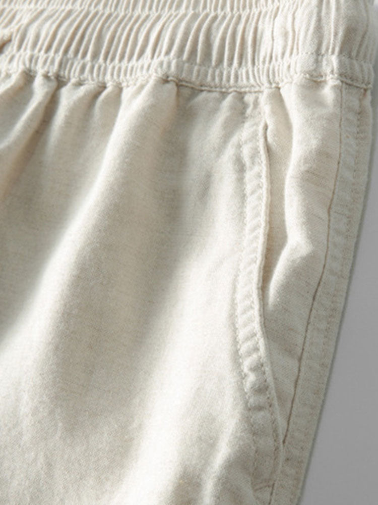 CAMICIA CUBANA JACQUARD GEOMETRICA & PANTALONI DRITTI IN LINO
