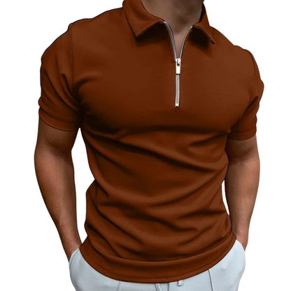 GREGORIO | POLO MODERNA CON ZIP A METÀ