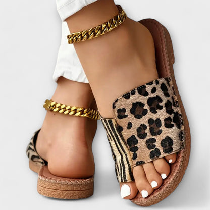 Rachele | Pantofole leopardate bicolori