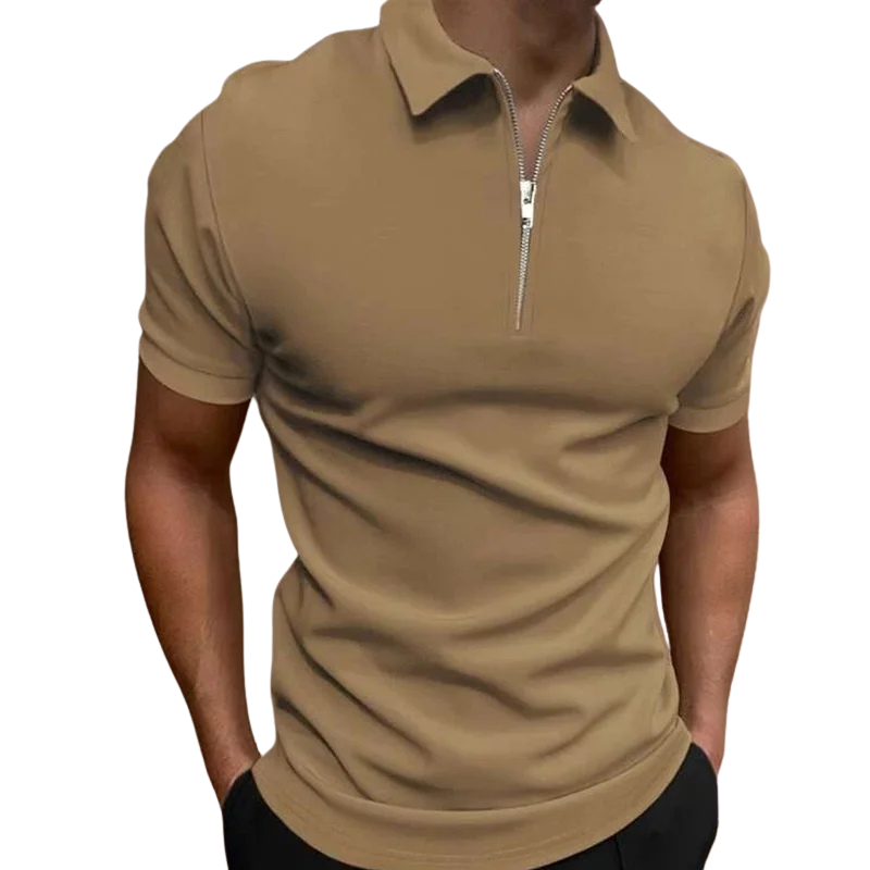 GREGORIO | POLO MODERNA CON ZIP A METÀ