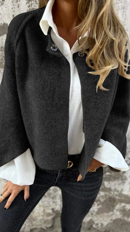 Celeste™ - Cappotto di Lana con Collo Rotondo e Maniche Lunghe