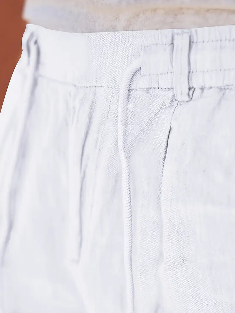 NICHOLS | PANTALONI LARGHI IN LINO CON COULISSE
