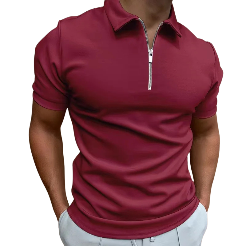 GREGORIO | POLO MODERNA CON ZIP A METÀ