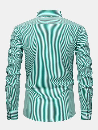 CAMICIA A MANICHE LUNGHE A RIGHE CON BOTTONI