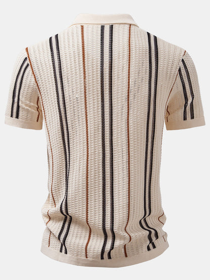 CAMICIA A RIGHE ALL'UNCINETTO CON BOTTONI & PANTALONI IN LINO CON GAMBA DRITTA