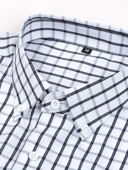 CAMICIA A MANICHE LUNGHE A QUADRETTI CON BOTTONI