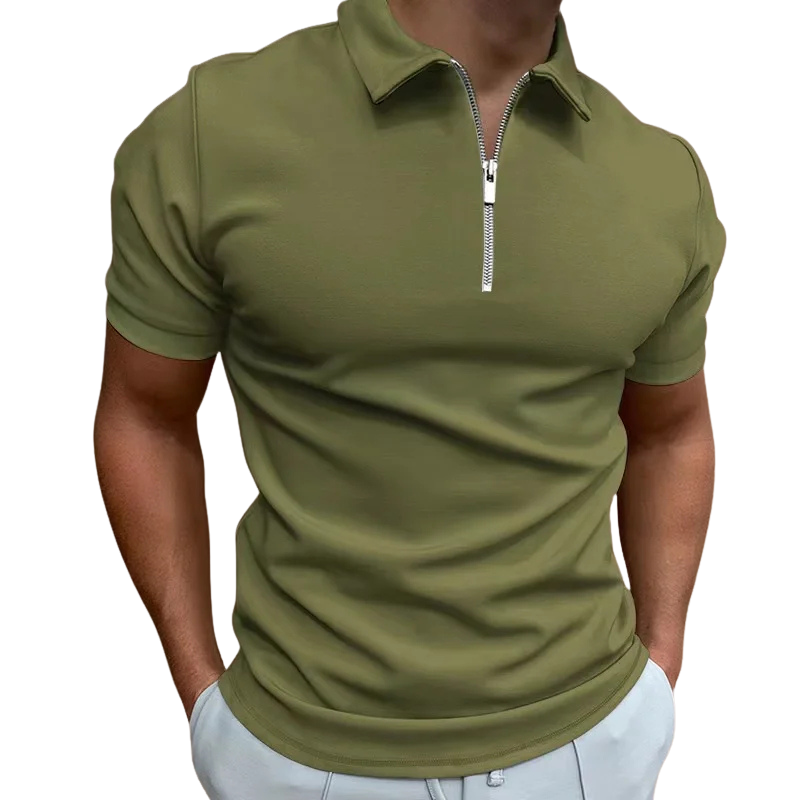 GREGORIO | POLO MODERNA CON ZIP A METÀ