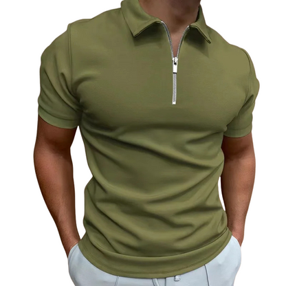 GREGORIO | POLO MODERNA CON ZIP A METÀ