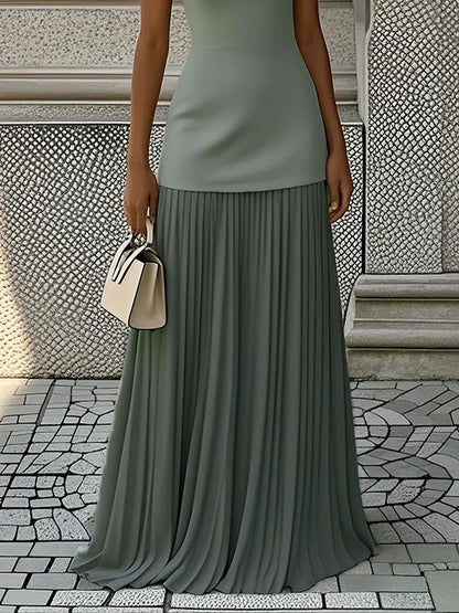 ELVIRA™ | Vestito lungo plissettato di design