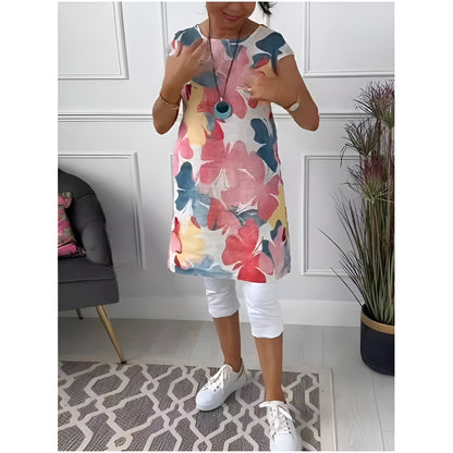 Mailin™ | Leggero Abito Tunica Con Motivi Floreali