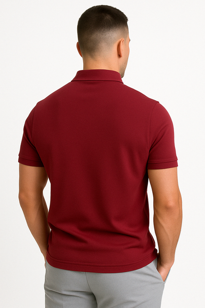 GREGORIO | POLO MODERNA CON ZIP A METÀ