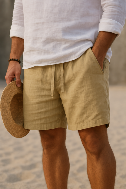 LUCIANO | PANTALONI IN COTONE-LINO
