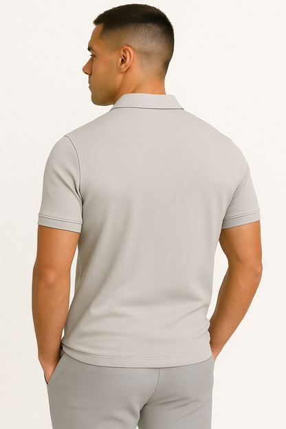 GREGORIO | POLO MODERNA CON ZIP A METÀ