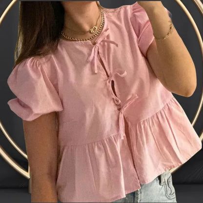 Rosa™ | Blusa Trendy con Stampa Leopardata e Maniche Voluminose