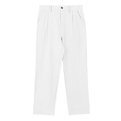 PANTALONI DI LINO A GAMBA LARGA