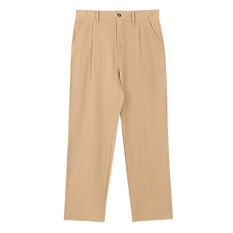 PANTALONI DI LINO A GAMBA LARGA