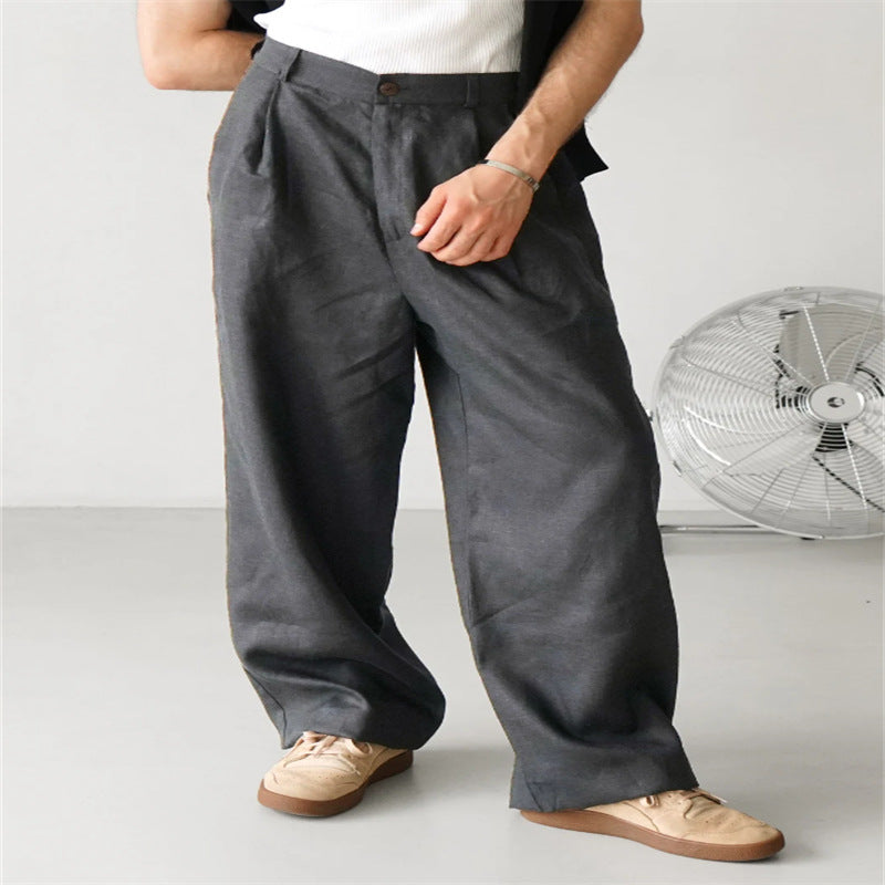 LORENZO | PANTALONI DI LINO A GAMBA LARGA