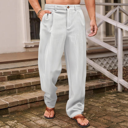 NICCOLÒ | PANTALONI DI LINO A GAMBA LARGA