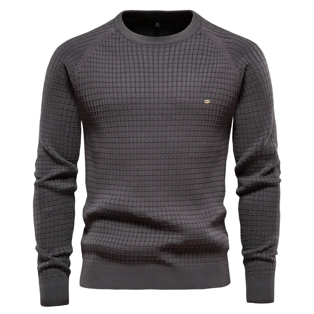 ROSSI ROMA™ | MAGLIONE DA UOMO CON MOTIVO A GRIGLIA