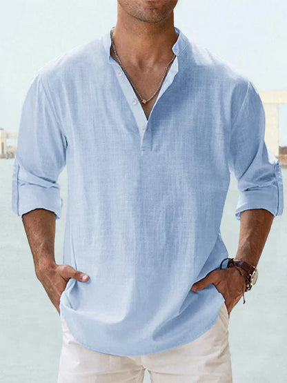 JOSHUA | CAMICIA A MANICA LUNGA IN COTONE-LINO