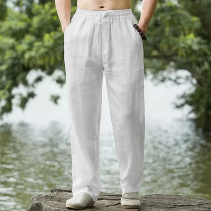 PANTALONI ESTIVI IN MISTO LINO E COTONE