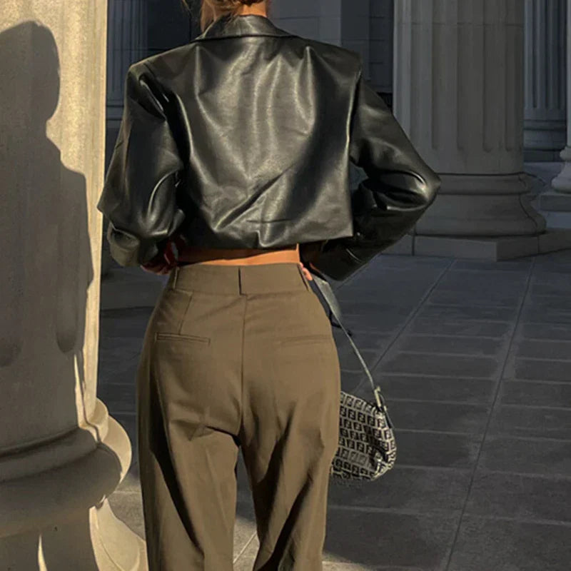 Élise™ | Giacca in similpelle elegante