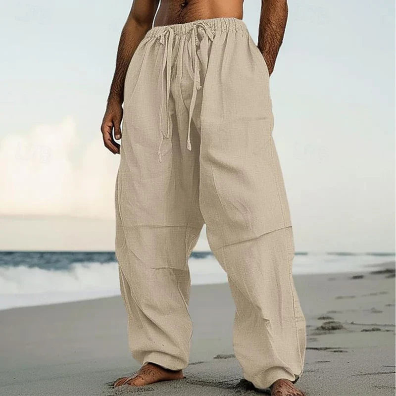 PANTALONI EXTRA DA PRATO IN LINO E COTONE