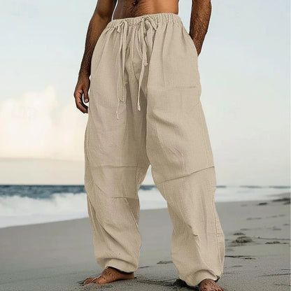 PANTALONI EXTRA DA PRATO IN LINO E COTONE