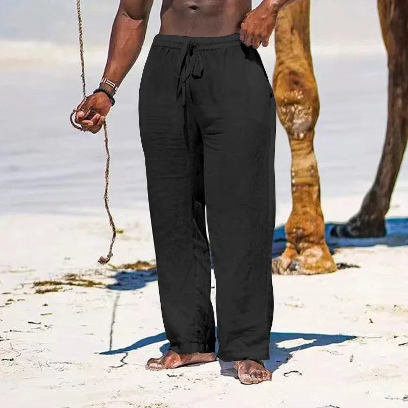 PANTALONI DA SPIAGGIA IN LINO