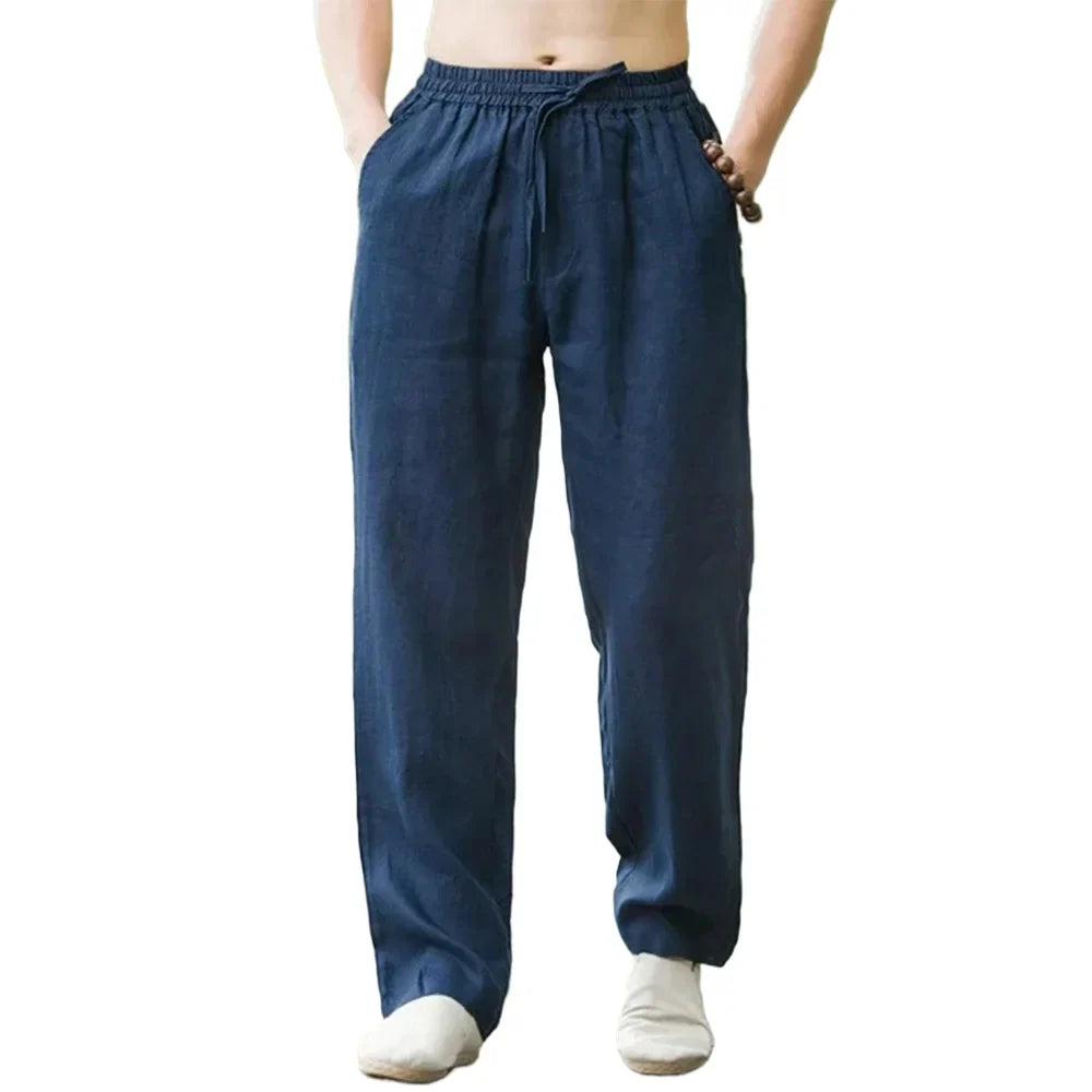 PANTALONI ESTIVI IN MISTO LINO E COTONE