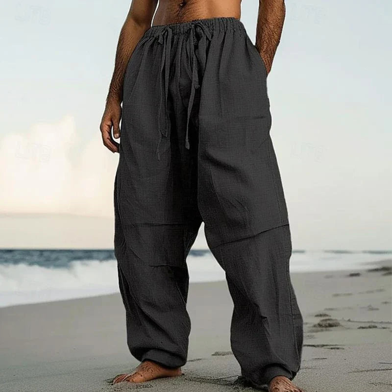 PANTALONI EXTRA DA PRATO IN LINO E COTONE
