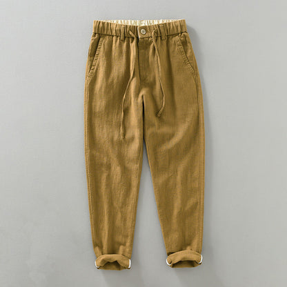 PANTALONI IN COTONE-LINO