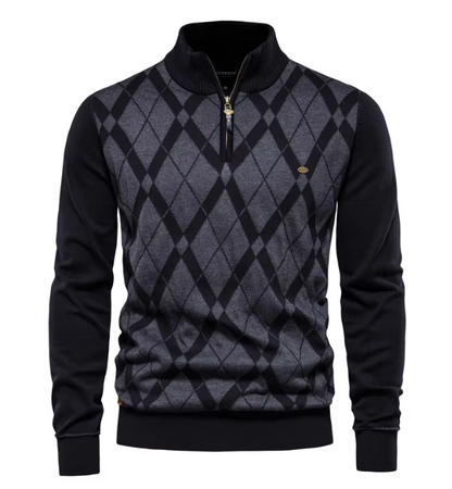 ROSSI ROMA™ | MAGLIONE DA UOMO CON MEZZA CERNIERA