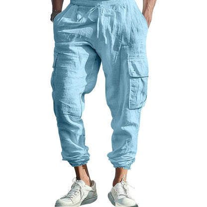 ROSSI ROMA | PANTALONI CARGO IN LINO