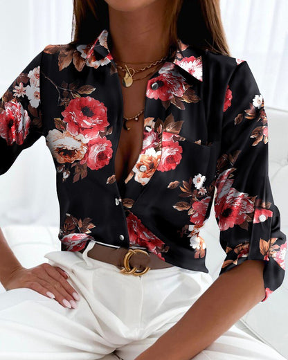 Sibylle™ | Blusa Trendy con Maniche Lunghe e Bottoni