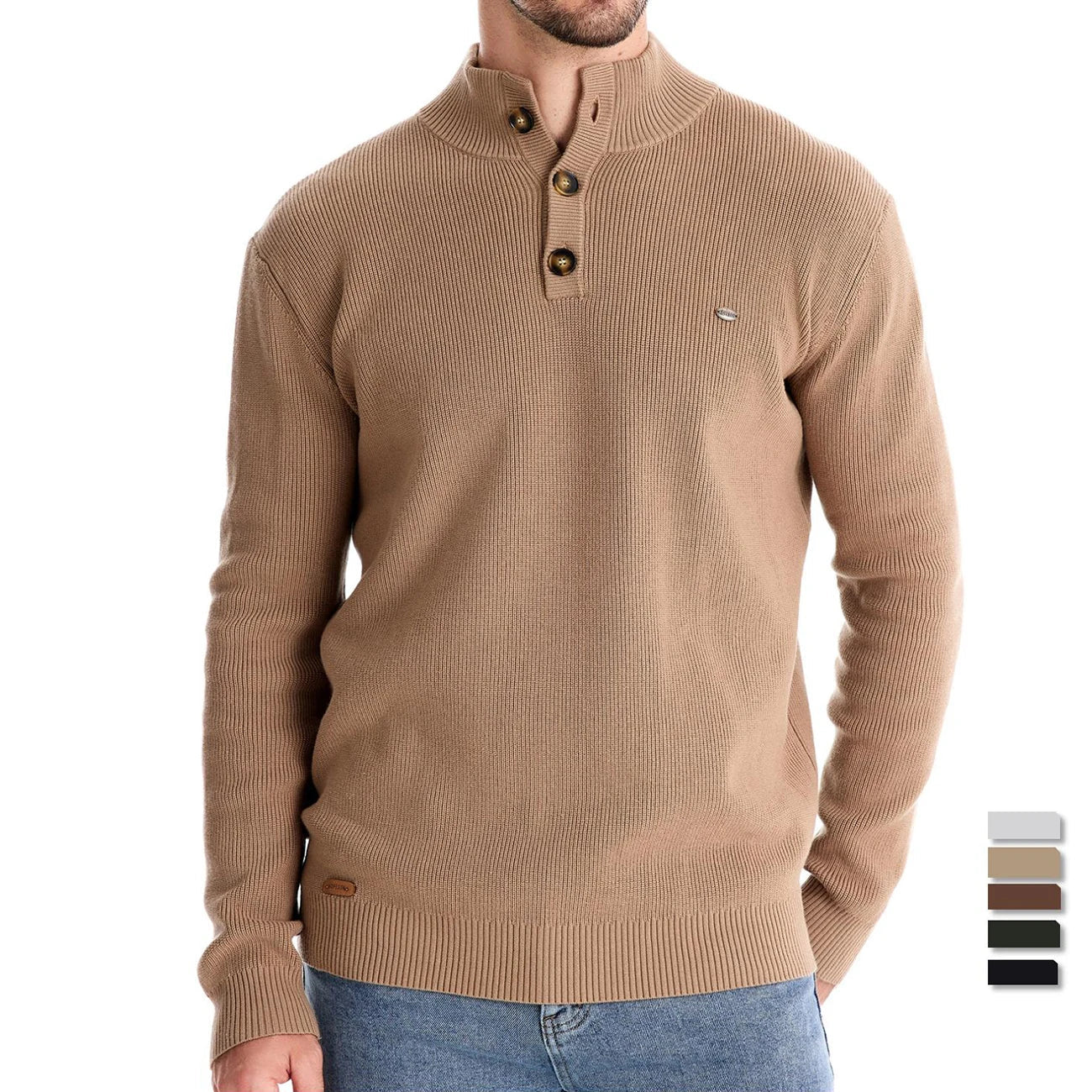 ROSSI ROMA™ | MAGLIONE DA UOMO CON DESIGN A BOTTONI