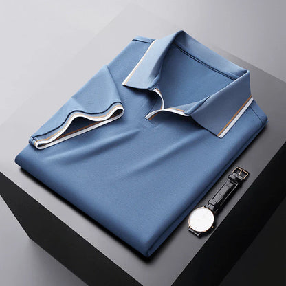 BENEDETTO | POLO IN SETA CON SCOLLO A V