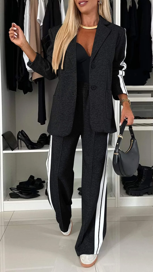 Anna™ | Completo Due Pezzi a Righe in Pile