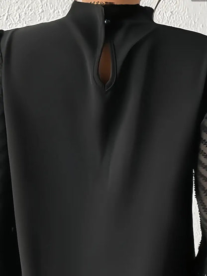 Kolbrun™ | Top Elegante Plissettato con Maniche in Rete
