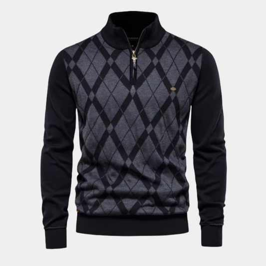 ROSSI ROMA™ | MAGLIONE DA UOMO CON MEZZA CERNIERA