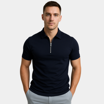 GREGORIO | POLO MODERNA CON ZIP A METÀ