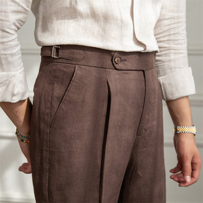 St. Barts | Pantaloni in Lino con Pinces