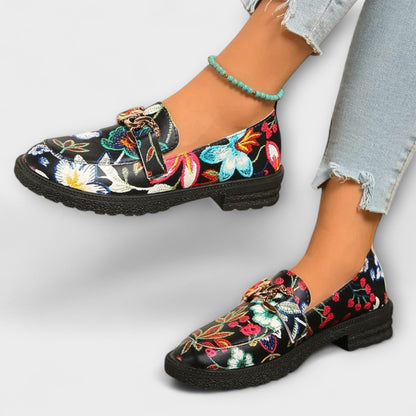 Aimeela™ – Mocassini Multicolori con Motivo di Fiori
