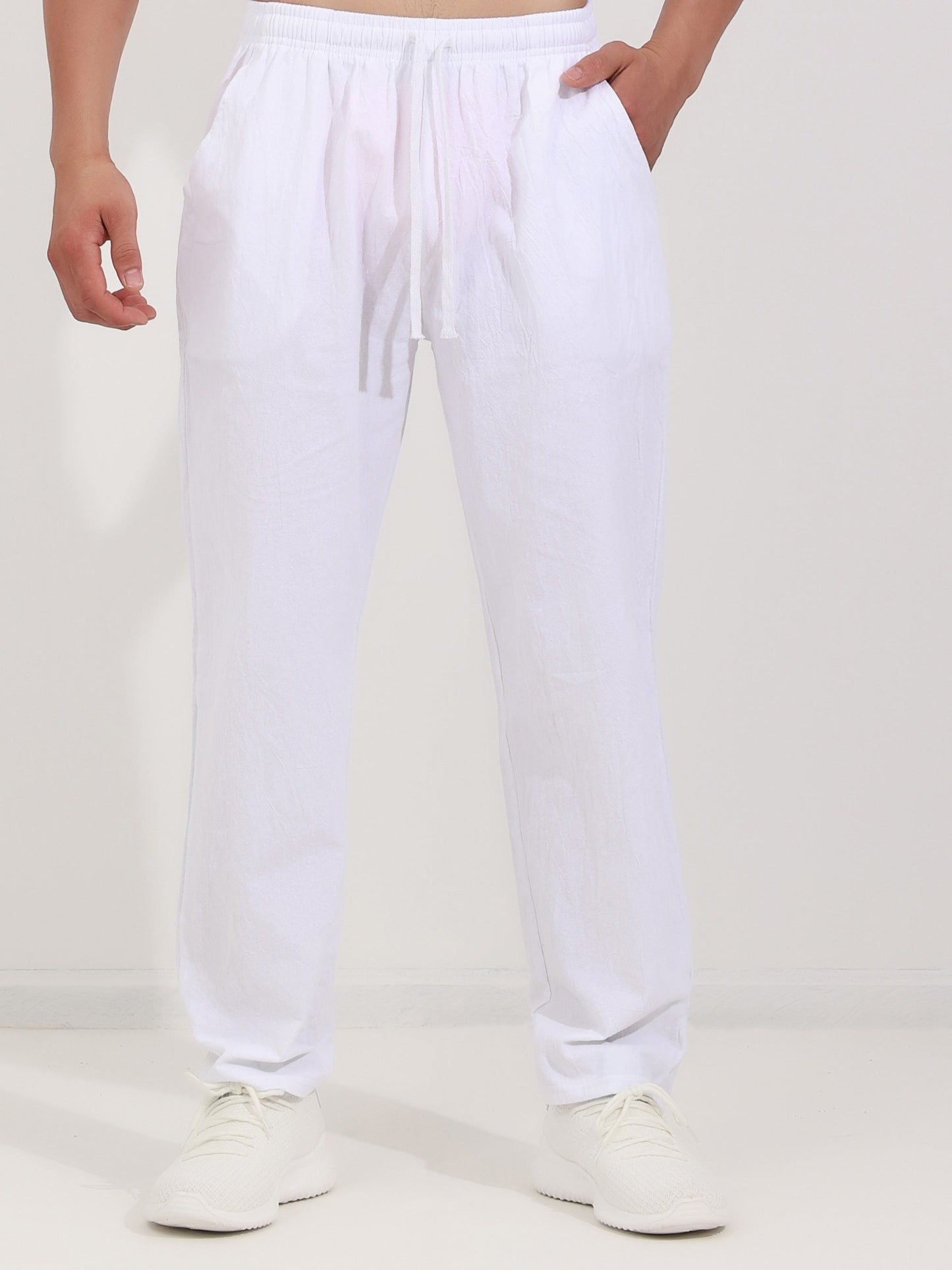 ENRICO | PANTALONE LARGO IN COTONE CON CORDINO