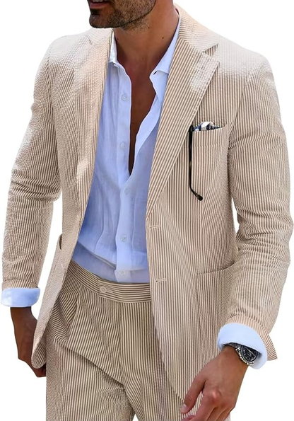 COMPLETO ESTIVO A RIGHE (PANTALONI+GIACCA)