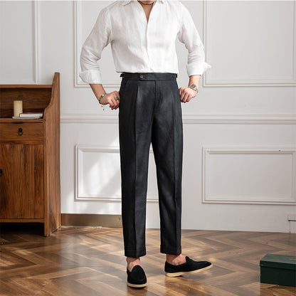 St. Barts | Pantaloni in Lino con Pinces