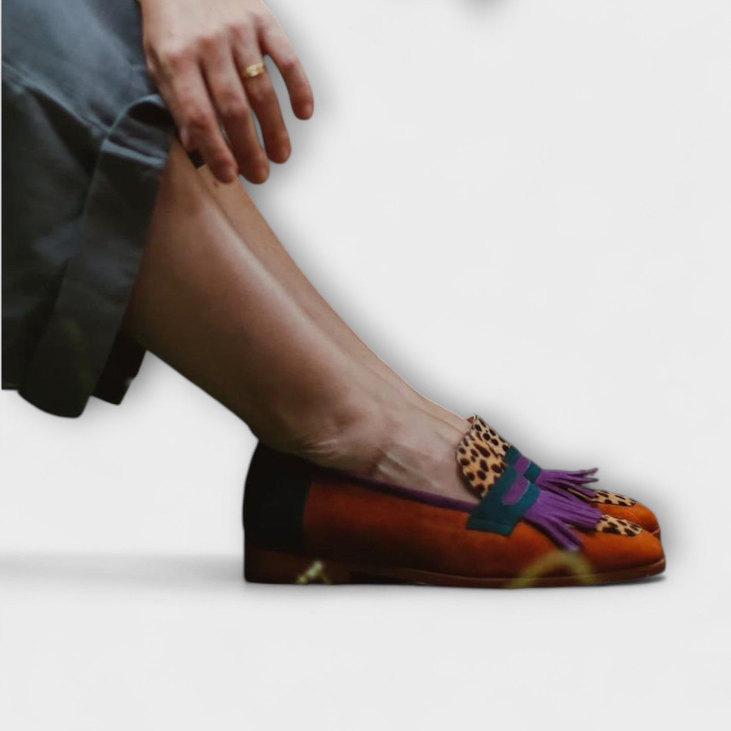 Serena™ – Mocassino Marrone con Stampa Leopardo