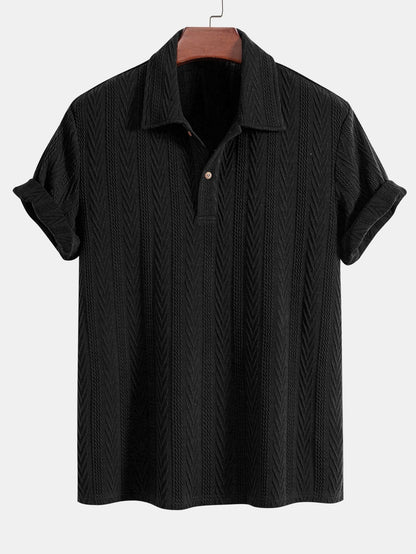 POLO IN JACQUARD GEOMETRICO LAVORATO A MAGLIA