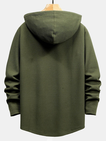 HOODIE T-SHIRT A MANICHE LUNGHE MUSCLE FIT A COSTE CON ORLO CURVO
